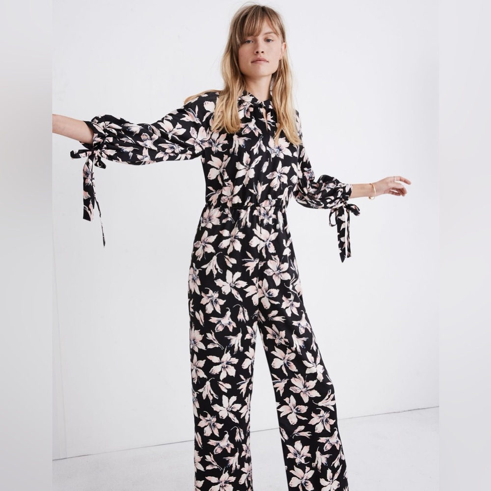 Madewell Tie-Sleeve Jumpsuit in Winter Orchid, Women's (L)